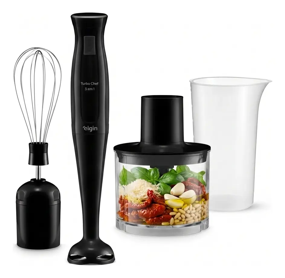 Mixer Turbo Chef 3 Em 1 200w Preto Elgin Polex Full