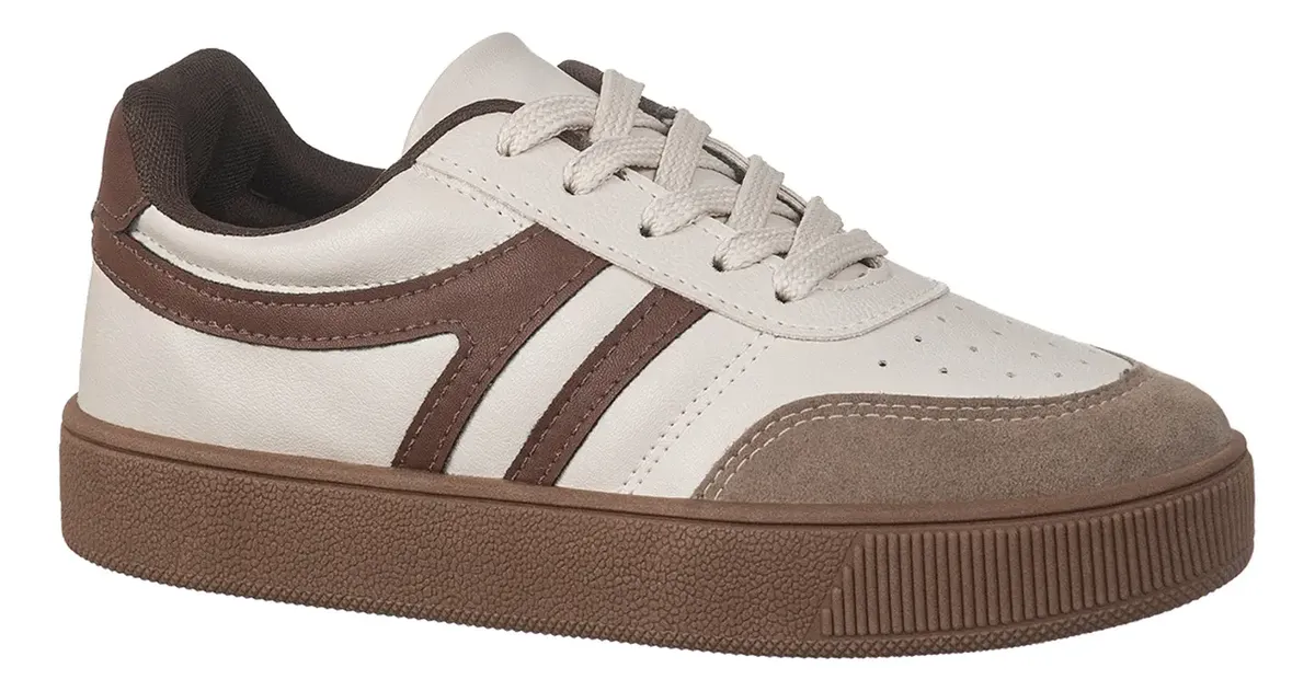 Tênis Feminino Casual Gigil Camurça com Listra Dupla