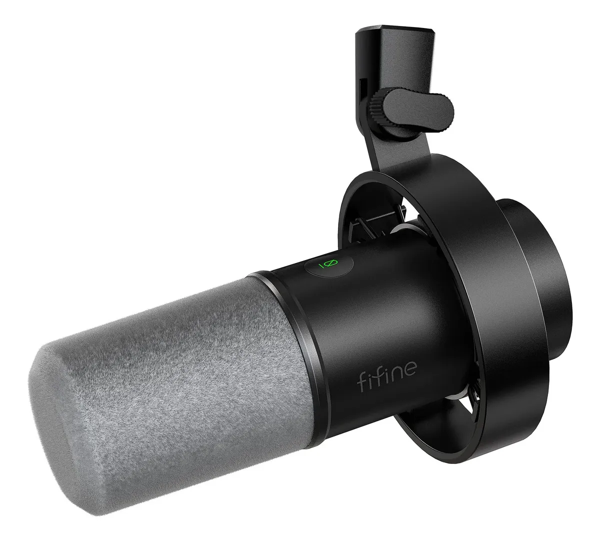 Microfone dinâmico Fifine K688 preto de corpo metálico
