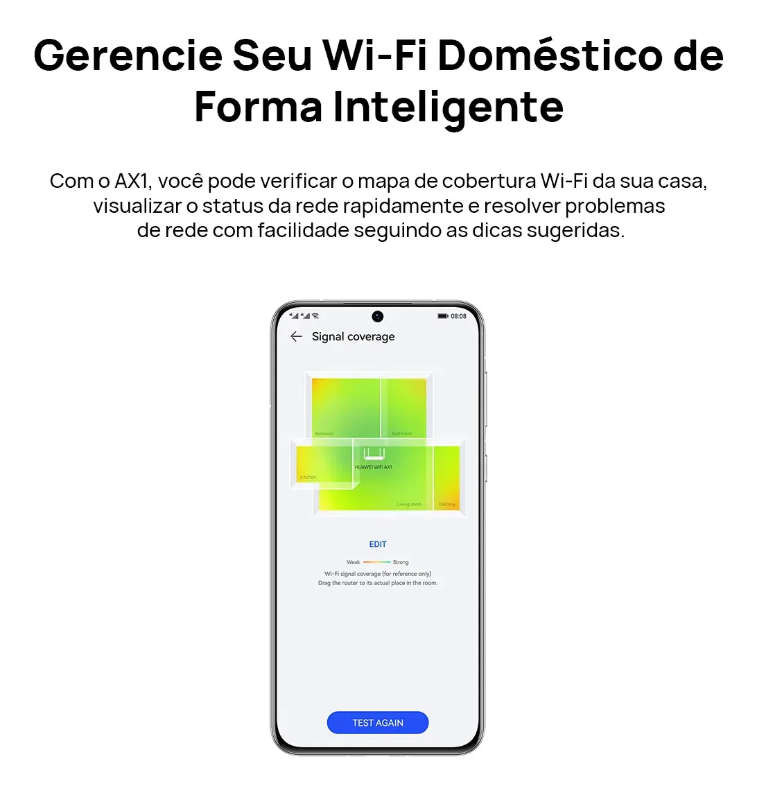 Roteador Huawei Wifi Ax1 Wifi 5 1200 Mbps De Banda Dupla Diagnóstico De Wi-fi Visualizado 4 Portas Gigabit Ethernet Branco