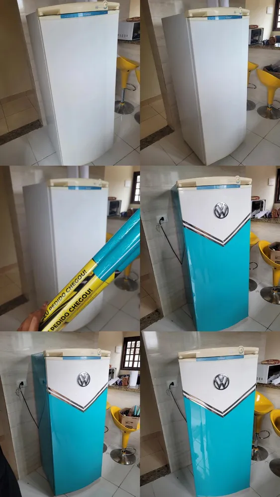 Adesivo preto fosco em eletrodoméstico