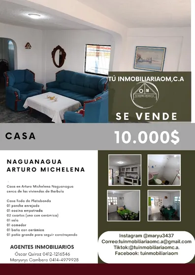 Tu Inmobiliariaom,c.a Vende Casa En Naguanagua 