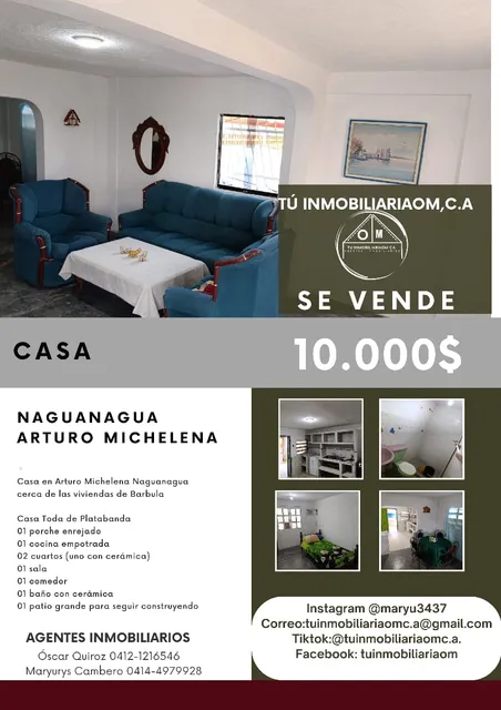 Tu Inmobiliariaom,c.a Vende Casa En Naguanagua 