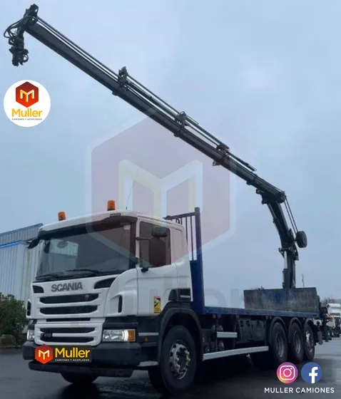 Scania P410 Modelo 2014 8x4  Con Hidrogrua De 22 Tn