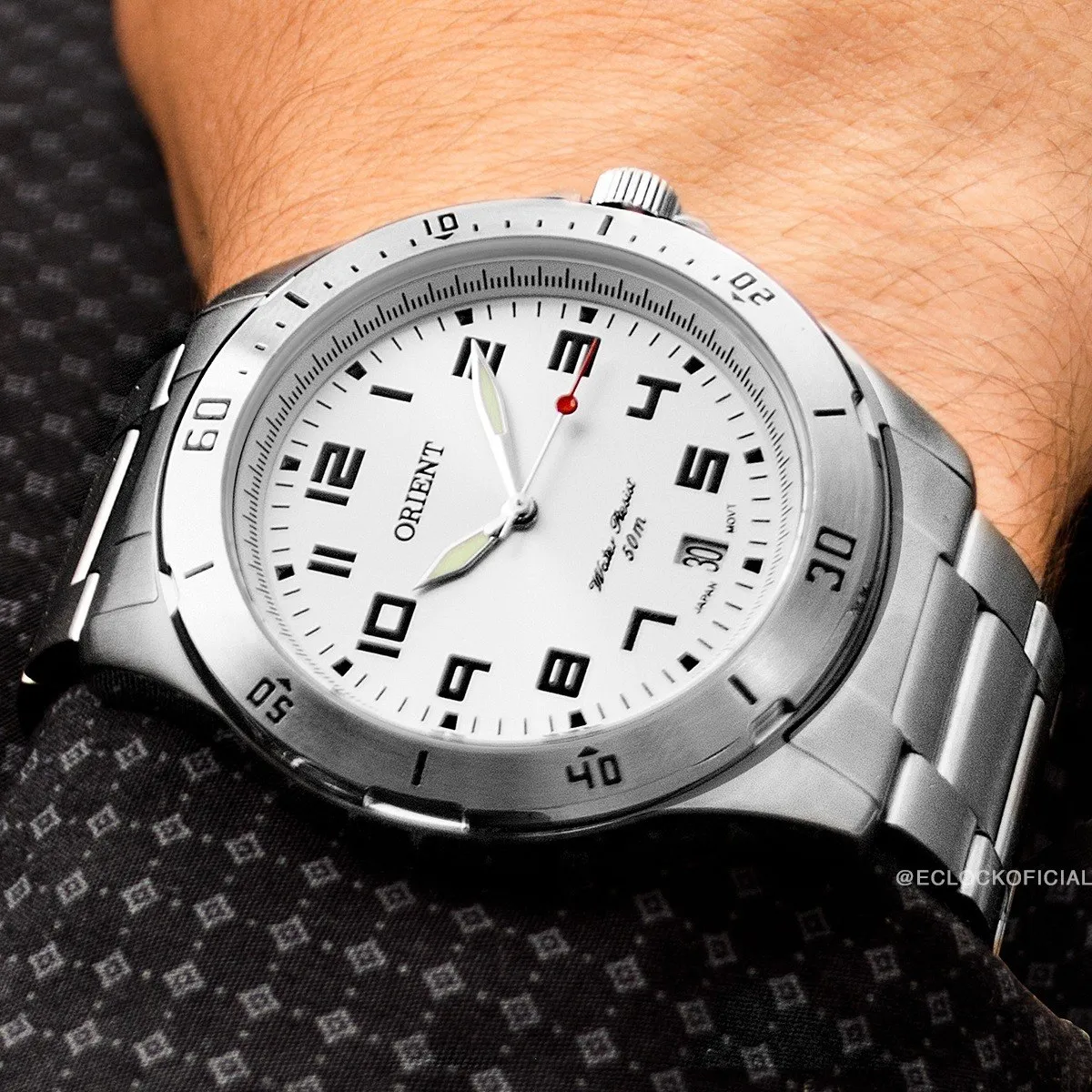 Relógio de pulso Orient MBSS1155A com Coreia de aço inoxidável cor prata...