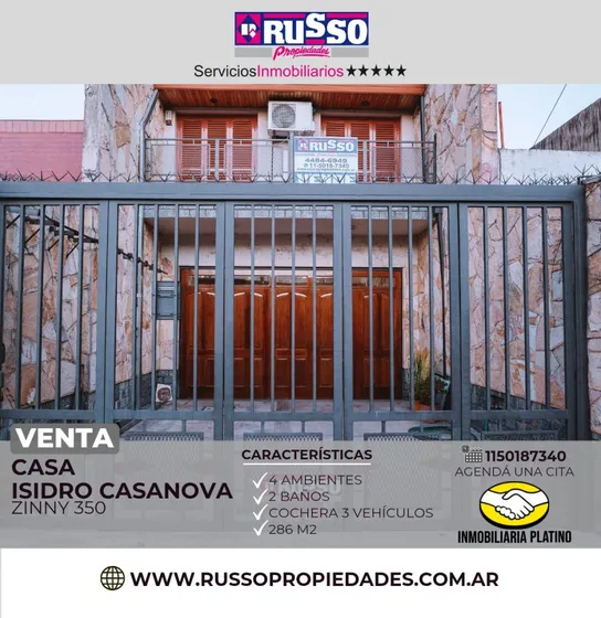 Venta Casa 4 Ambientes Isidro Casanova