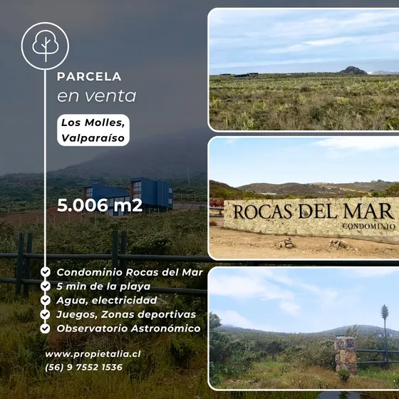 Espectacular Parcela! Cond. Rocas Del Mar, Los Molles, Et.6