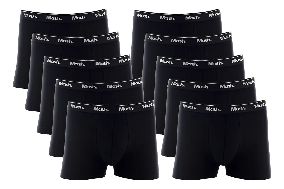 Kit 10 Cuecas Boxer Algodão Cotton Box Original Mash