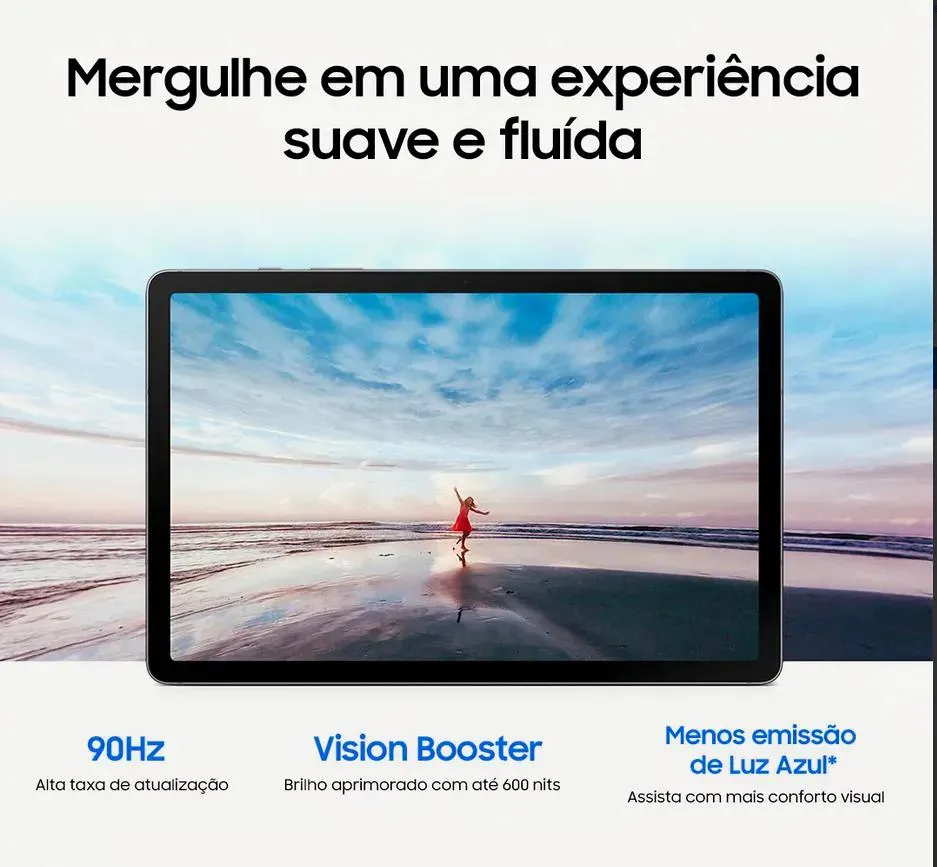Tablet Samsung Galaxy Tab S10 Lite Wifi, 256gb, 8gb Ram, Tela 10.9 , S Pen E Capa Smartbook Cover Inclusas