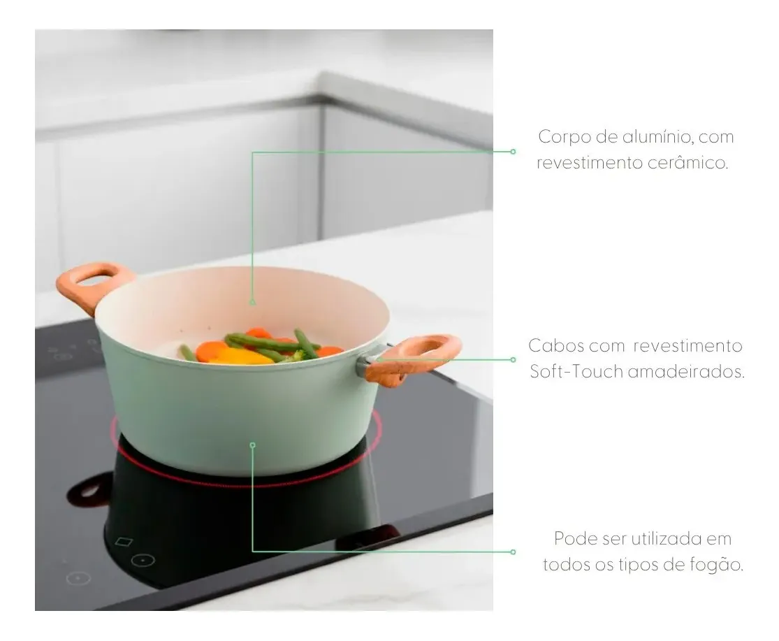 Conjunto de Panelas Brinox Optima Pistache