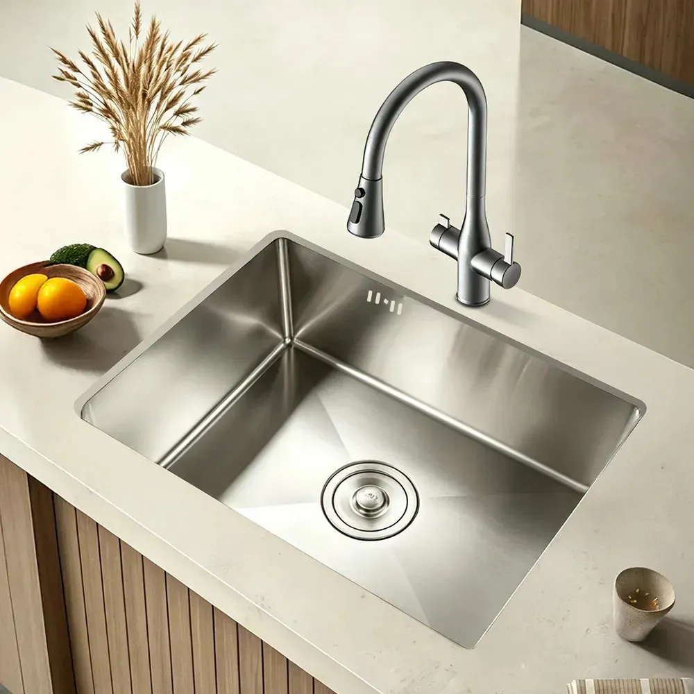 Cuba Pia de Cozinha Gourmet Inox Aço Inoxidável Anti-ruído com Cesto Escorredor Acessórios e Válvula de Drenagem Alta Durabilidade WINDA