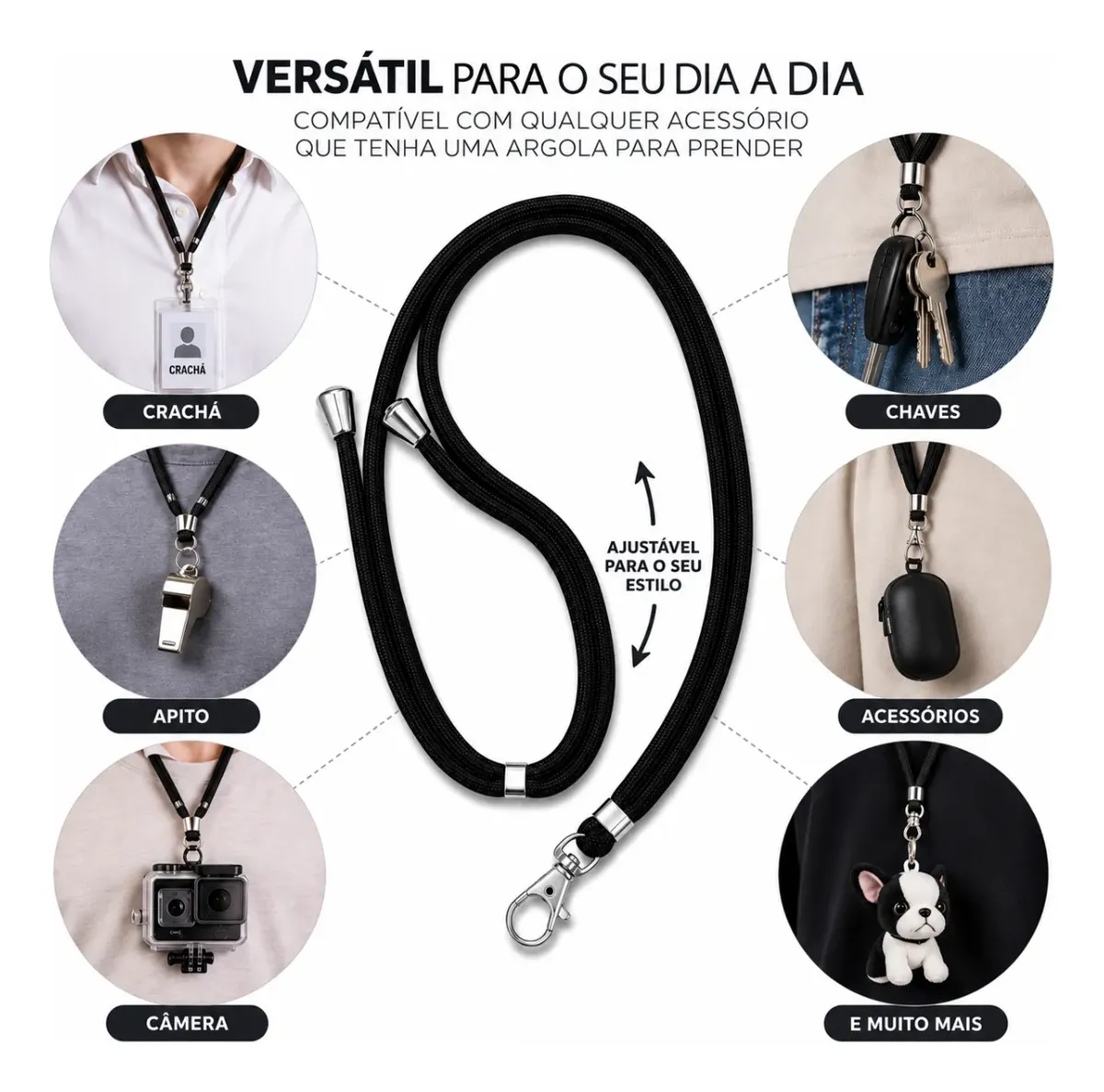 Cordão Corda Alça Para Celular Pescoco Universal Ajustavel