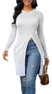 Blusones blancos largos sale