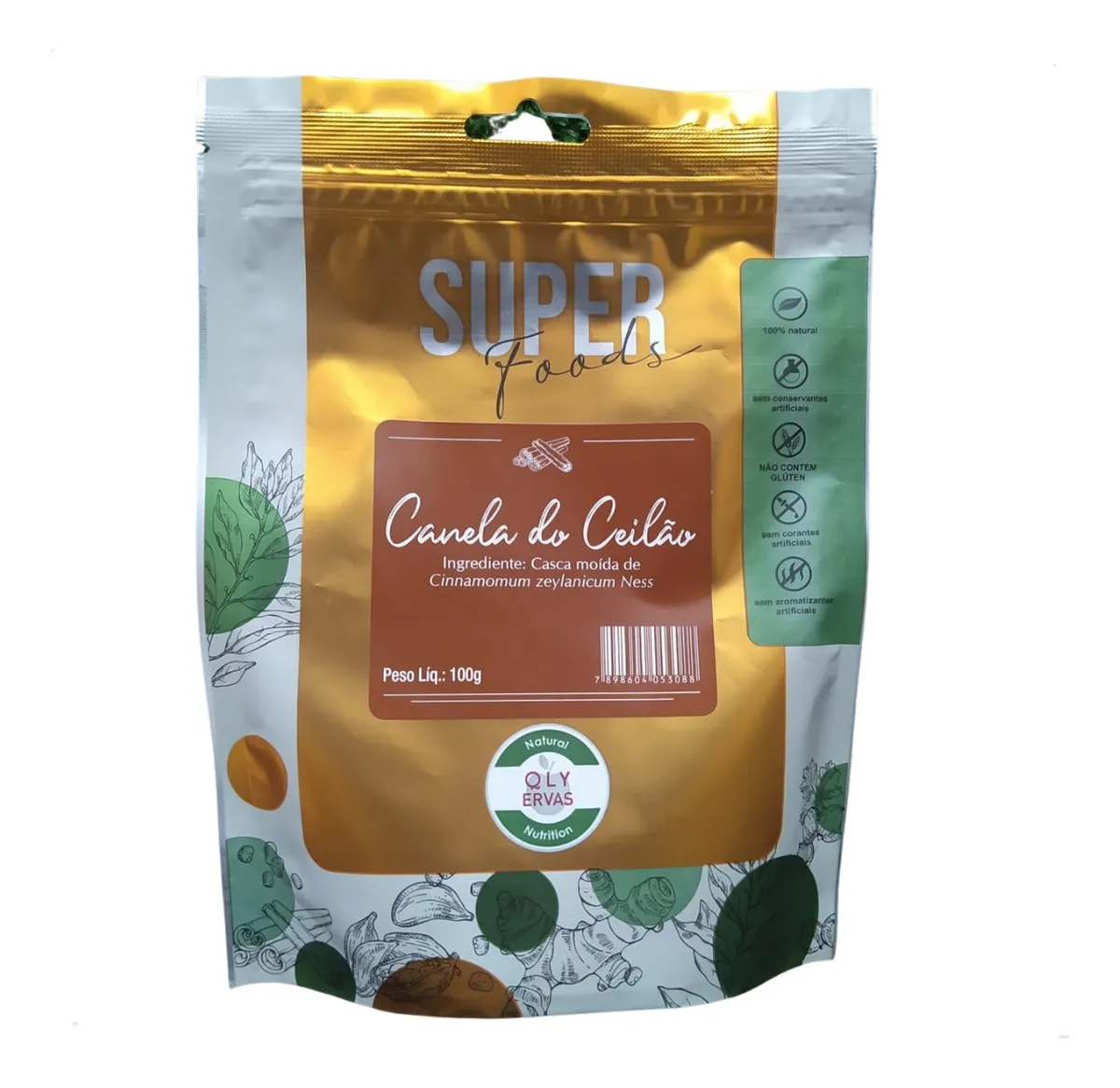 Canela Do Ceilão Pó Qly Ervas Super Foods