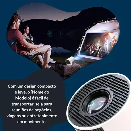 Projetor Portátil Vlx Hy300 Smart Android 11 Wi-fi Bluetooth, Branco, Com Imagem Hd 720p E Suporte A 4k 127/220v