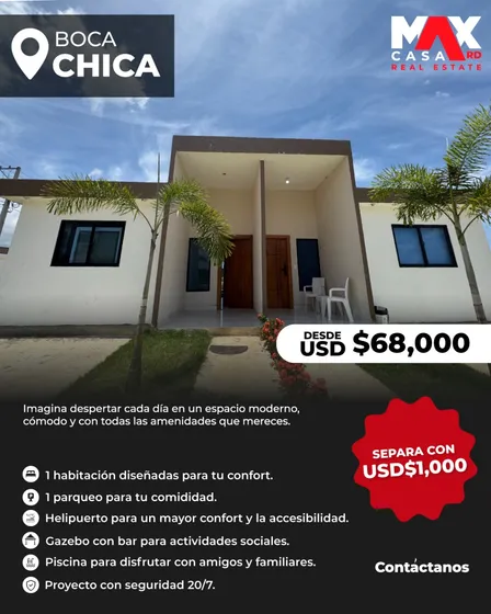 Proyecto De Villas En Boca Chica - Desde Us$68,000