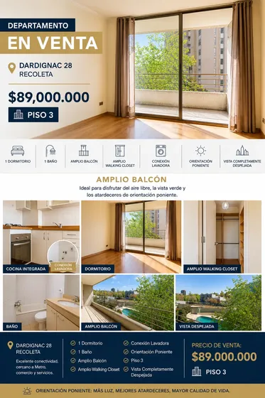 Departamento En Venta Dardigñac 28, Recoleta (m. Baquedano)