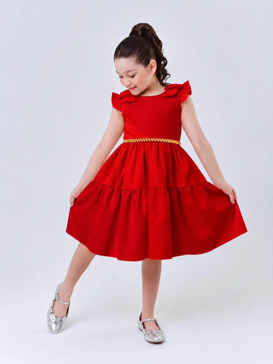 Vestido Juvenil de Festa Rodado com Pérolas