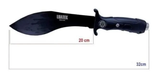 Imagem 2 de 8 de Facão C/bússola Faca Kukri Caça Pesca Sobrevivência