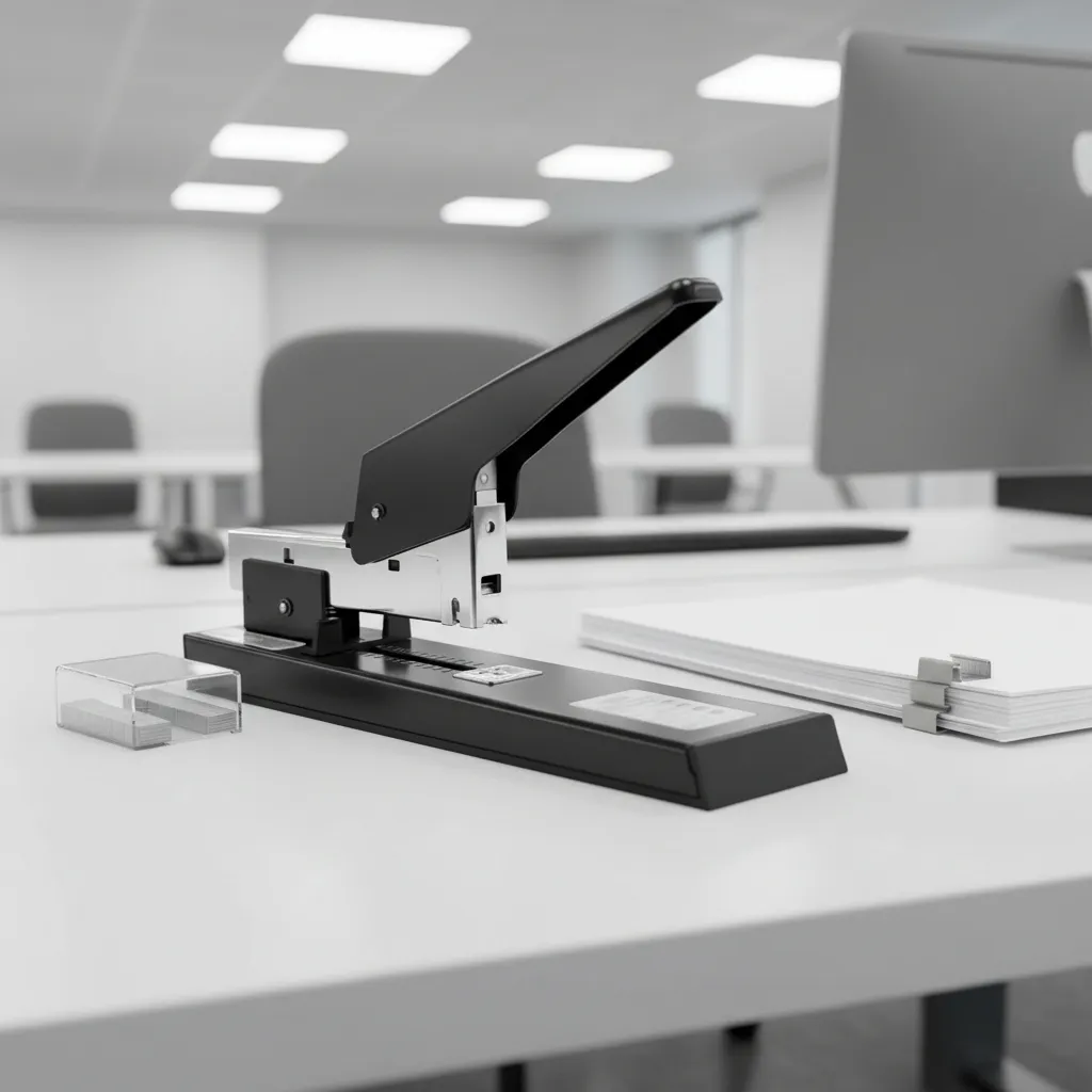 Grampeador Profissional Preto 100 150 200 Até 240 Folhas - Imagem 2