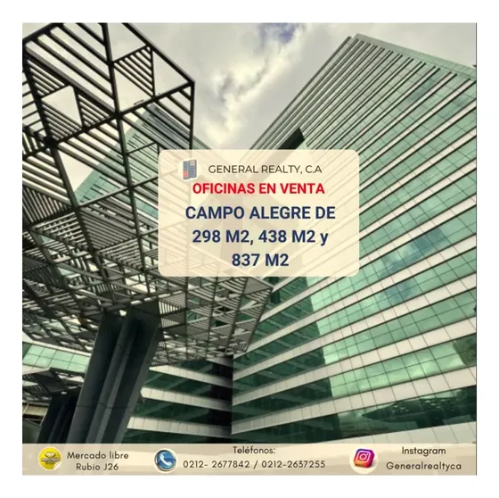 Oficinas En Venta De 298m2 - 438m2- 837 M2 - Campo Alegre