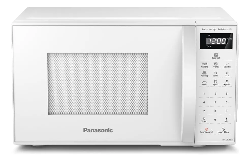Microondas Panasonic Tecnologia Antibactéria AG 21L Branco - NN-ST25LWRU