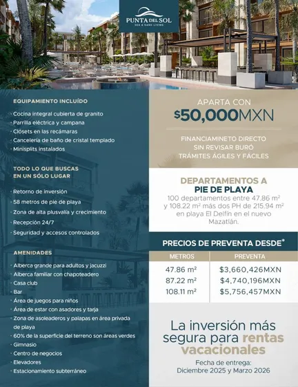 Departamento En Venta Frente A La Playa Mazatlan, Sinaloa