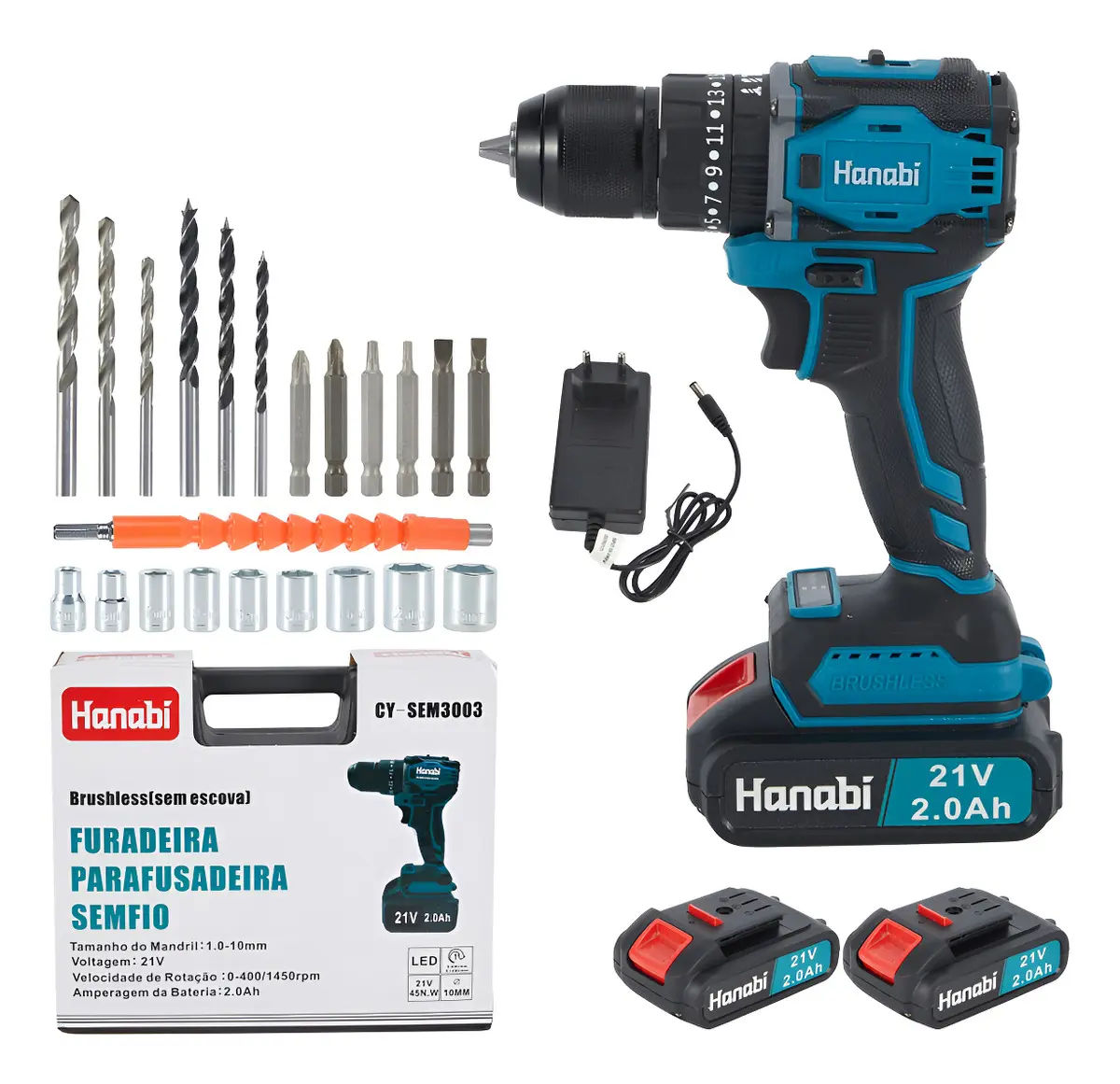 Parafusadeira Hanabi Brushless 45Nm