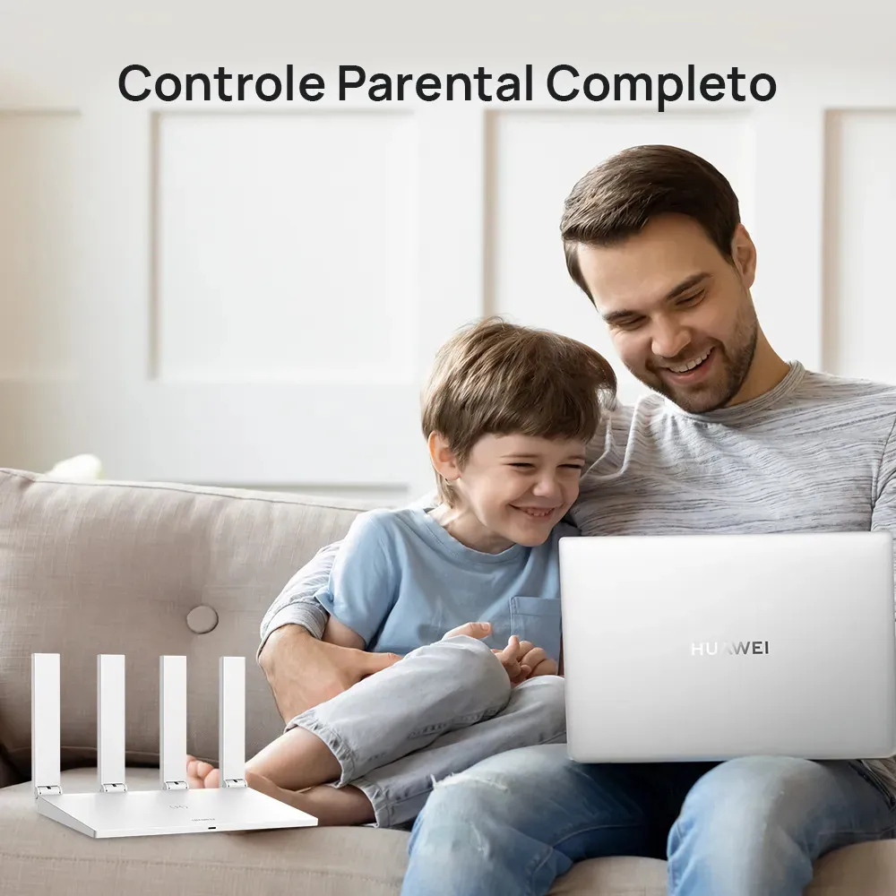 Roteador HUAWEI WiFi AX2S 5 GHz Wi-Fi 6 HarmonyOS Mesh+ EasyMeshVisualização de Diagnósticos do Wi-Fi Controle Parental Preto
