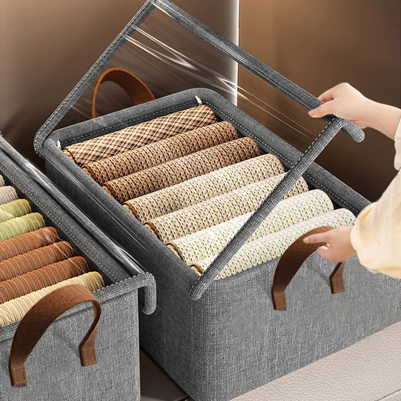Kit 3 Organizador De Roupas Para Organizacäo Para Casa- Cinz