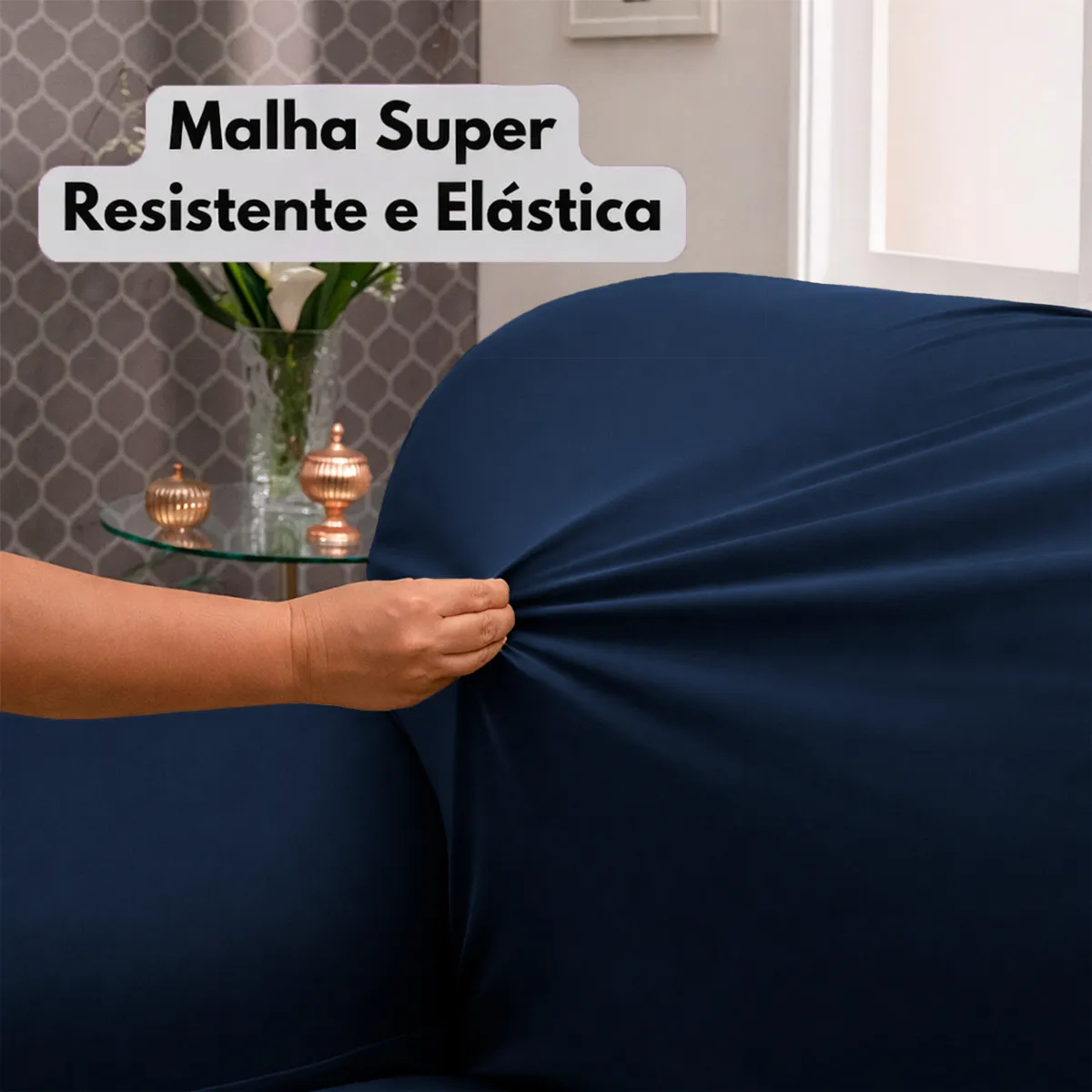Kit 2 Capas Sofá (2 E 3 Lugares) Malha Gel Lavável Elásticas — foto 4