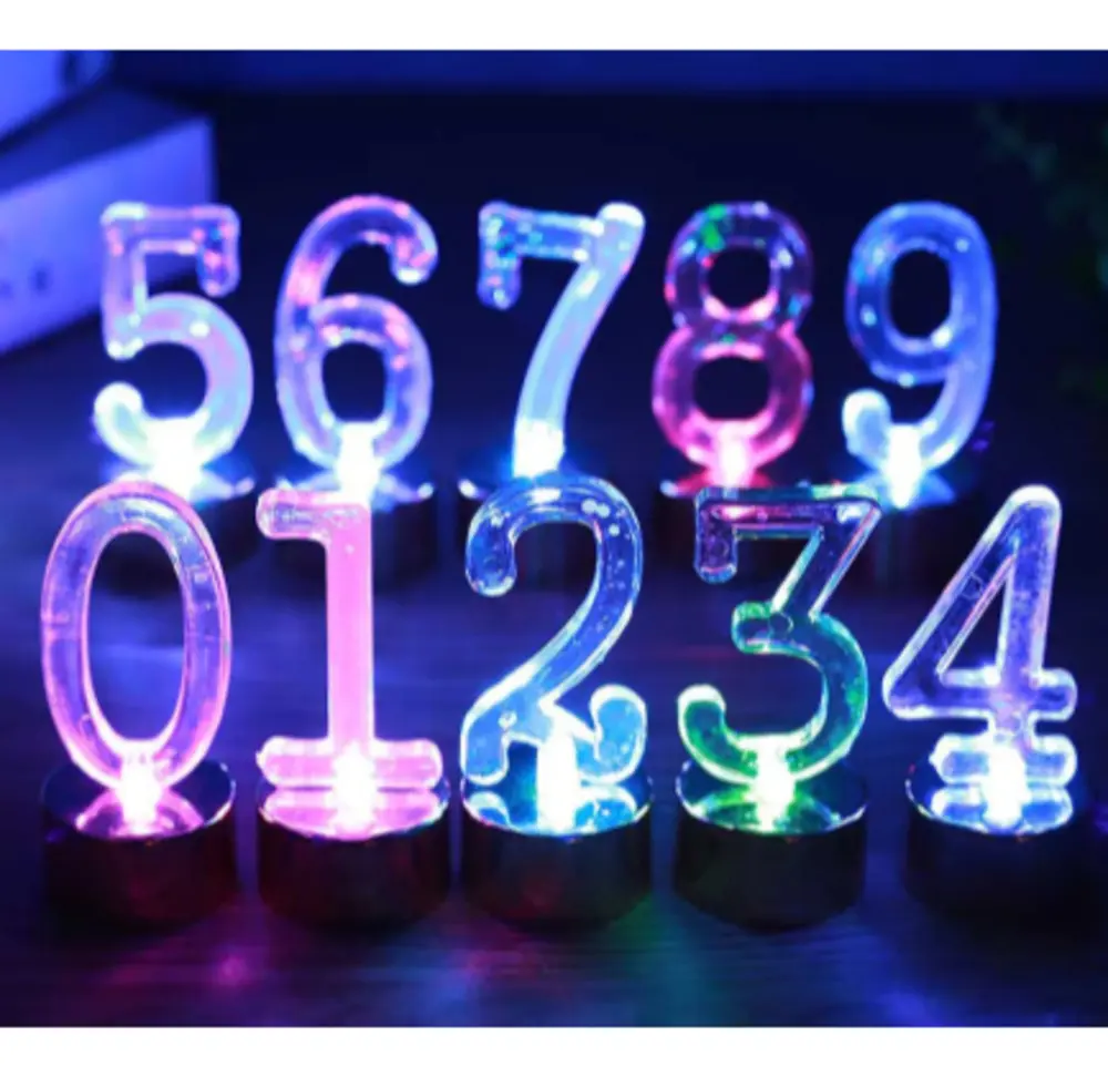 Velas Número LED Recarregáveis