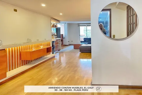 Arriendo El Golf Depto 3 Dorm. Plaza Perú, Amoblado