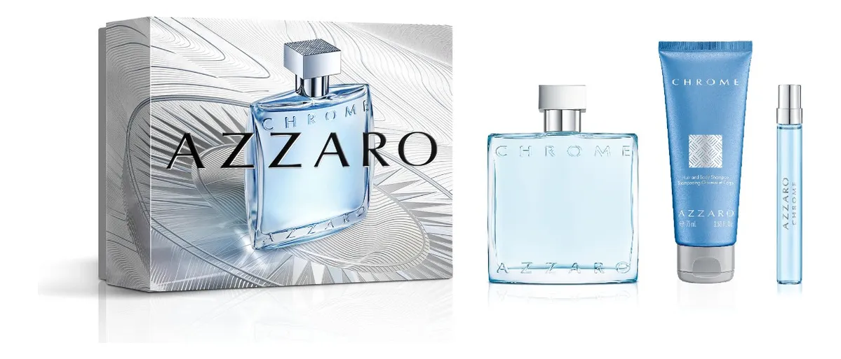 Fragrância Masculina Azzaro Chrome (chrome Eau De Toilette 100ml + De Banho...
