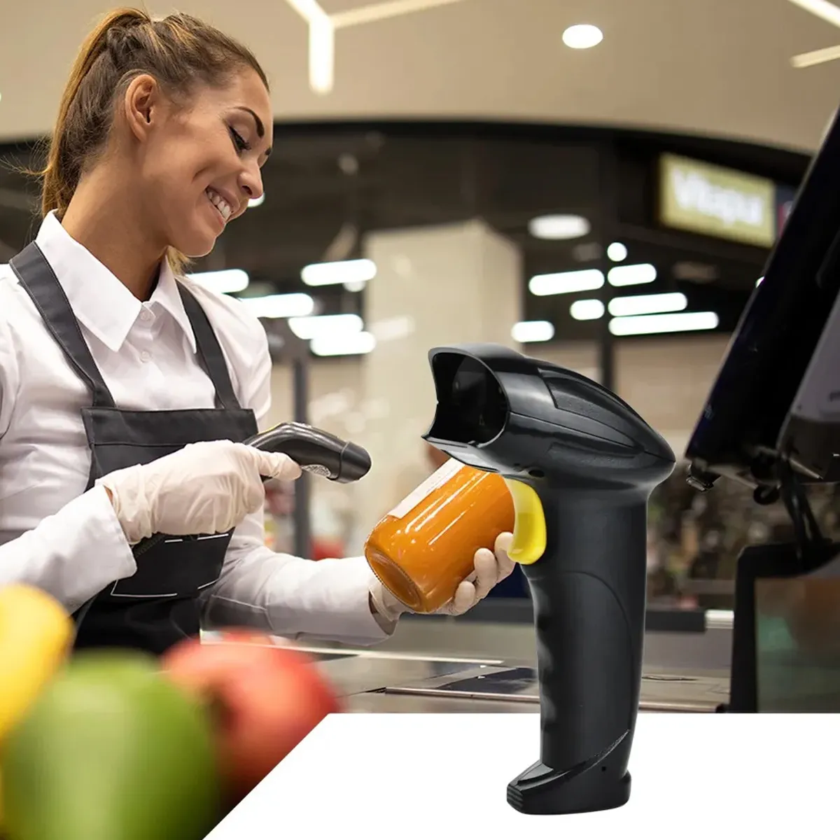 Leitor De Código De Barras 2d Com Fio Usb Windows Linux 127/220v Preto Usb