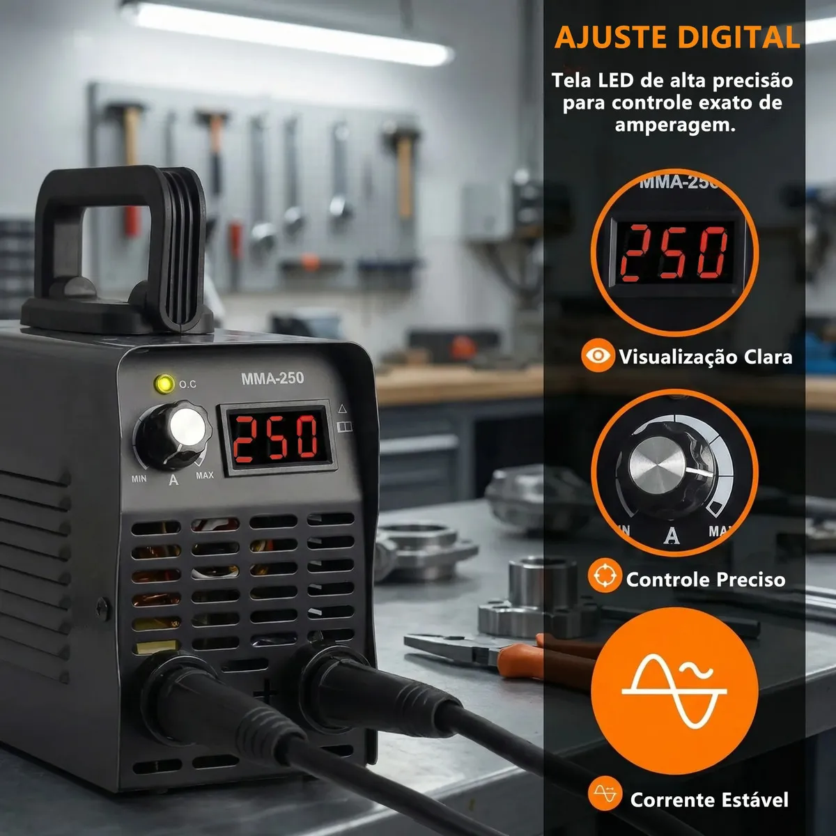 Máquina de Solda Inversora Adeske MMA-250 250A com Display Digital — foto 6