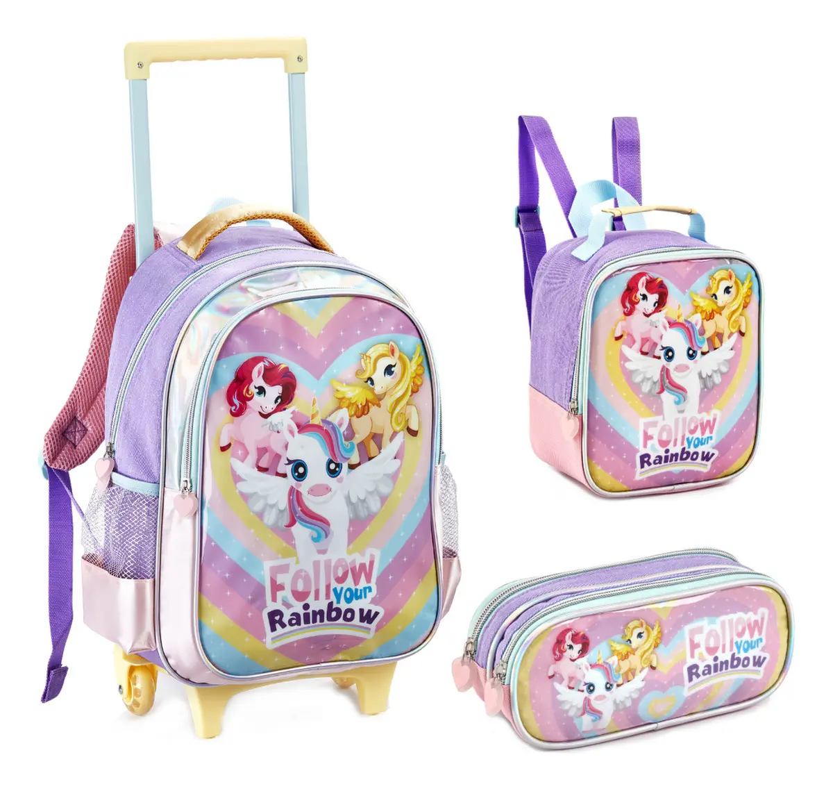 Kit Mochila Infantil Denlex Unicórnio