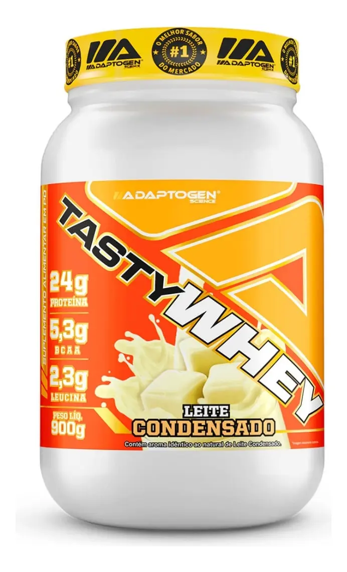 Proteína Adaptogen Science Tasty Whey Gourmet em pó sabor Leite condensado x 900g