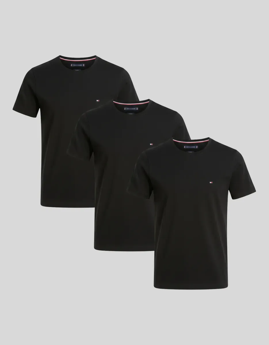 Kit Camisetas Tommy Hilfiger Masculina Preta 3un Masculina