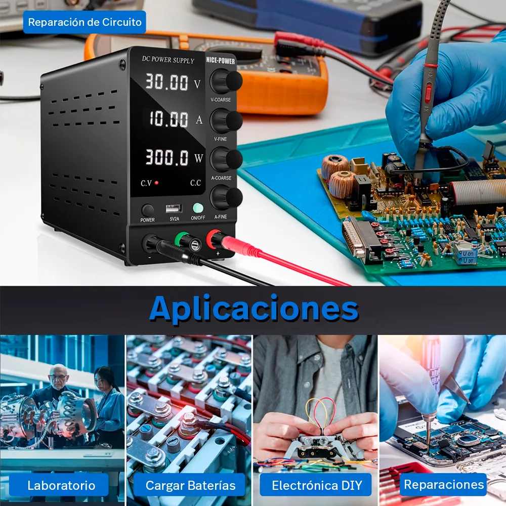 Fuente De Alimentación Pro 30v 10a Volture + Accesorios
