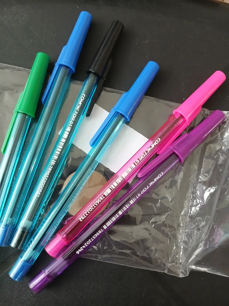 Caneta Esferográfica Compactor Fina 0.7mm Cores Sortidas Kit 10 Unidades - Imagem 3