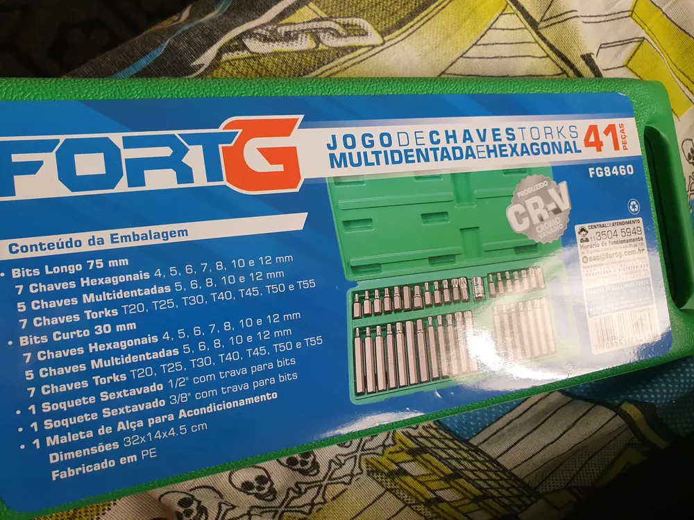 Jogo De Chaves Torks Multidentada Hexagonal Com 40 Peças