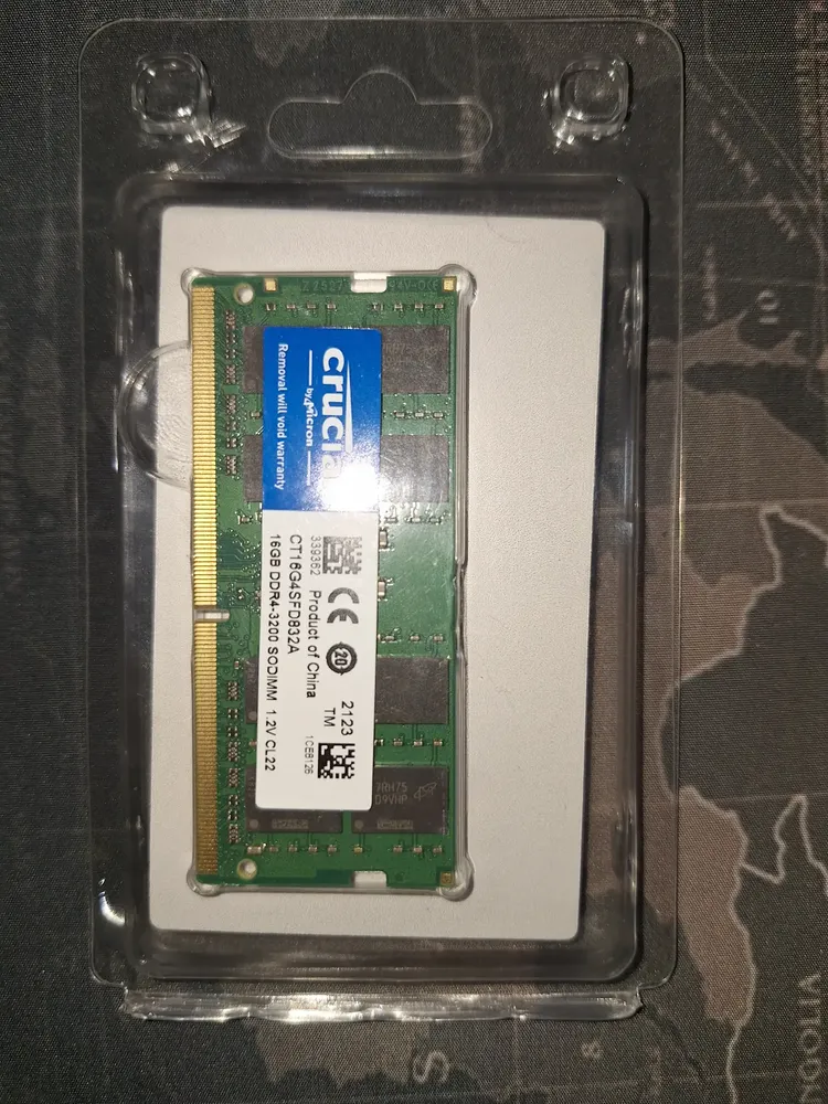 Memória RAM DDR4 16GB 3200MHz Crucial para Notebooks SODIMM