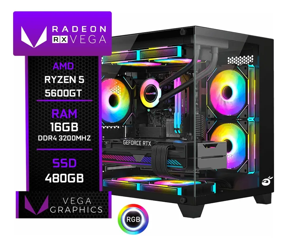 Pc Gamer Trigger Amd Ryzen 5 5600gt Ssd 480gb 16gb Ram Ddr4 480 Gb 16 Gb Amd Rad