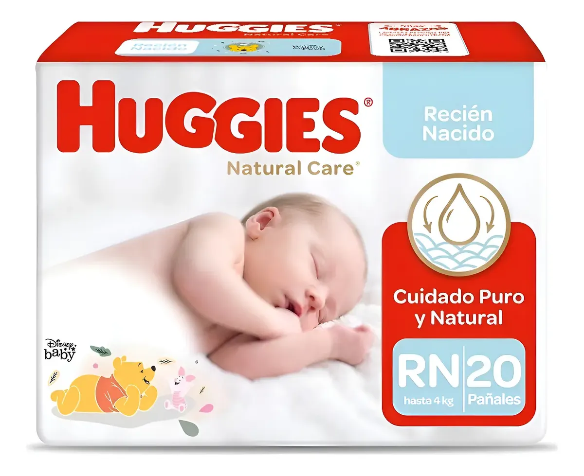 HUGGIES NATURAL CARE RN 20 PAÑALES