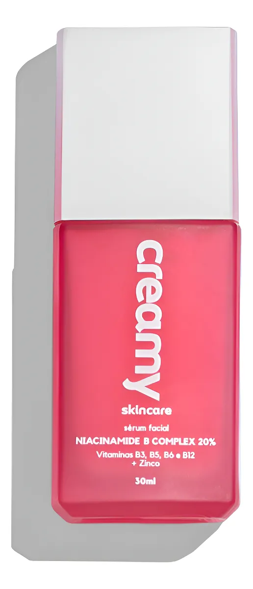 Creamy Skincare Niacinamide B Complex 20% 30ml Uniformiza a Textura e o Tom da Pele Clareia Manchas Vitaminas B3 B12 B5 B6 E e Zinco Todos os Tipos de Pele