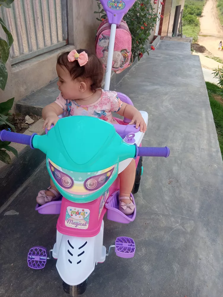 Triciclo Infantil com Empurrador - Triciclo Baby City - Rosa - Maral -  superlegalbrinquedos