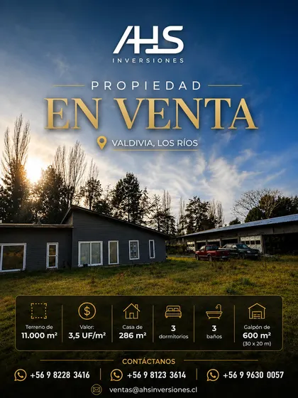 Parcela 11.000 Mt2 En Valdivia, Paisaje Privilegiado