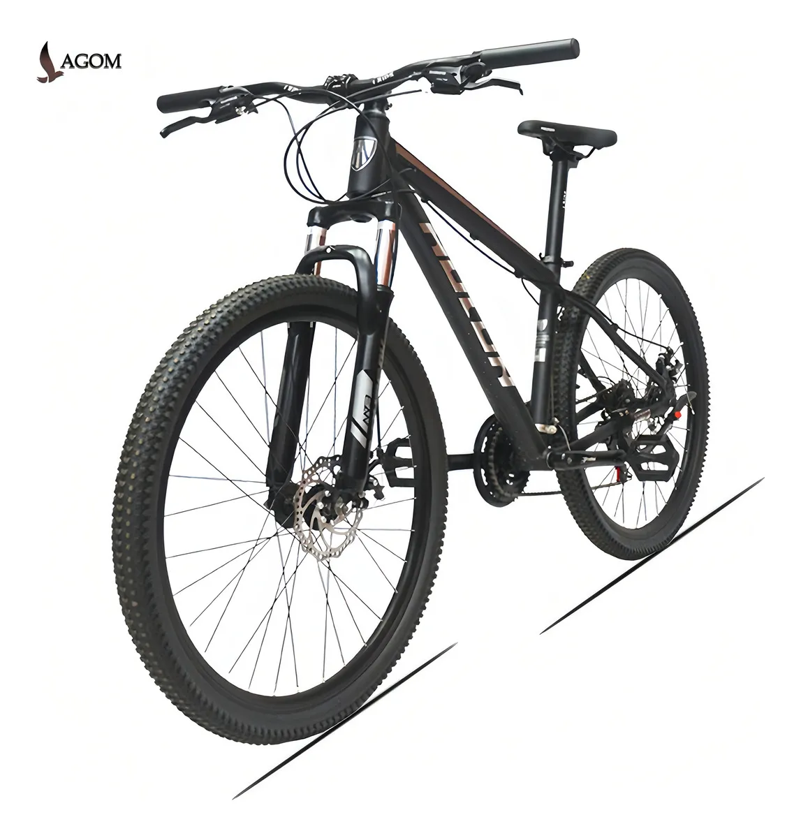 LAGOM Bicicletas Bike Montaña Shimano 500-7 R29 21v Aluminio con freno de disco doble bicicleta de montaña con absorción de impactos
