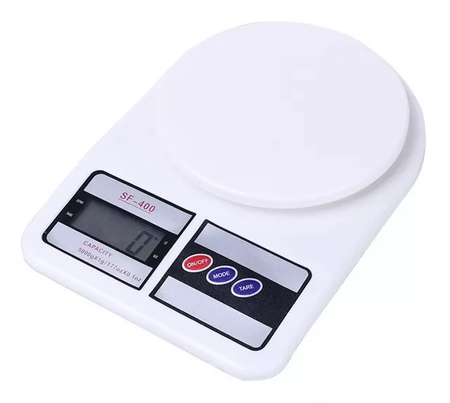 Balanza Pesa Digital Para Cocina Comercio De 7 Kg Color Blanco